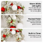 Christabelle 61cm Snowy Elegance Christmas Wreath Pre Lit Warm White LED Red Baubles Berries Front Door Xmas Decoration thumbnail 5