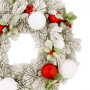 Christabelle 61cm Snowy Elegance Christmas Wreath Pre Lit Warm White LED Red Baubles Berries Front Door Xmas Decoration thumbnail 10