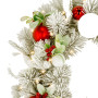 Christabelle 76cm Snowy Elegance Christmas Wreath Pre Lit Warm White LED Red Baubles Berries Front Door Xmas Decoration thumbnail 10