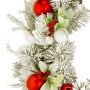 Christabelle 76cm Snowy Elegance Christmas Wreath Pre Lit Warm White LED Red Baubles Berries Front Door Xmas Decoration thumbnail 11