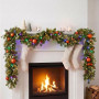 Christabelle 2.74m Sable Fir Christmas Garland Pre Lit Multi Function LED Timer Mantel Staircase Xmas Decoration Home thumbnail 7