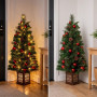 Christabelle 1.2m 4ft Sable Fir Potted Christmas Tree Pre Lit Multi Function LED Artificial Indoor Xmas Decor Home thumbnail 7