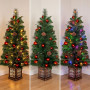 Christabelle 1.2m 4ft Sable Fir Potted Christmas Tree Pre Lit Multi Function LED Artificial Indoor Xmas Decor Home thumbnail 8