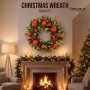 Christabelle 61cm Sable Fir Christmas Wreath Pre Lit Multi Function LED Eucalyptus Pine Cones Red Baubles Home thumbnail 11