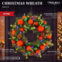 Christabelle 61cm Sable Fir Christmas Wreath Pre Lit Multi Function LED Eucalyptus Pine Cones Red Baubles Home thumbnail 12