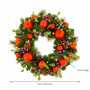 Christabelle 61cm Sable Fir Christmas Wreath Pre Lit Multi Function LED Eucalyptus Pine Cones Red Baubles Home thumbnail 2