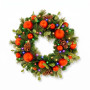 Christabelle 61cm Sable Fir Christmas Wreath Pre Lit Multi Function LED Eucalyptus Pine Cones Red Baubles Home thumbnail 3