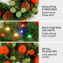 Christabelle 61cm Sable Fir Christmas Wreath Pre Lit Multi Function LED Eucalyptus Pine Cones Red Baubles Home thumbnail 5