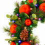Christabelle 61cm Sable Fir Christmas Wreath Pre Lit Multi Function LED Eucalyptus Pine Cones Red Baubles Home thumbnail 8