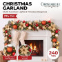Christabelle 2.74m Timeless Elegance Christmas Garland Pre Lit Multi Function LED Gold Red Baubles Pine Cones Timer Home thumbnail 14