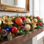 Christabelle 2.74m Timeless Elegance Christmas Garland Pre Lit Multi Function LED Gold Red Baubles Pine Cones Timer Home thumbnail 7
