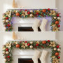 Christabelle 2.74m Timeless Elegance Christmas Garland Pre Lit Multi Function LED Gold Red Baubles Pine Cones Timer Home thumbnail 8