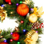 Christabelle 2.74m Timeless Elegance Christmas Garland Pre Lit Multi Function LED Gold Red Baubles Pine Cones Timer Home thumbnail 11