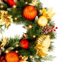 Christabelle 2.74m Timeless Elegance Christmas Garland Pre Lit Multi Function LED Gold Red Baubles Pine Cones Timer Home thumbnail 12