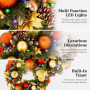 Christabelle 61cm Timeless Elegance Christmas Wreath Pre Lit Multi Function LED Gold Red Baubles Pine Cones Timer Home thumbnail 9
