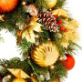 Christabelle 61cm Timeless Elegance Christmas Wreath Pre Lit Multi Function LED Gold Red Baubles Pine Cones Timer Home thumbnail 7