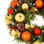 Christabelle 61cm Timeless Elegance Christmas Wreath Pre Lit Multi Function LED Gold Red Baubles Pine Cones Timer Home thumbnail 6