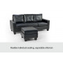 Corner Sofa Lounge Couch with Chaise - Black thumbnail 3