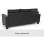 Corner Sofa Lounge Couch with Chaise - Black thumbnail 6