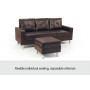 Corner Sofa Couch with Chaise - Brown thumbnail 3