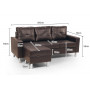 Corner Sofa Couch with Chaise - Brown thumbnail 7