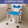 Orthonica Height-Adjustable Aluminium Commode Shower Chair with Armrests Backrest Armrests Soft Stool Seat Aid thumbnail 8