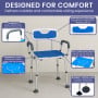 Orthonica Height-Adjustable Aluminium Commode Shower Chair with Armrests Backrest Armrests Soft Stool Seat Aid thumbnail 11