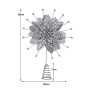 Christabelle Christmas Tree Topper Poinsettia Decoration Ornament Shimmering Silver Glittered Petals thumbnail 3