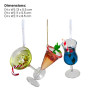 Christabelle 3 Glass Cocktail Christmas Ornaments Assorted Novelty 13cm Xmas Tree Decorations Hanging Baubles thumbnail 2
