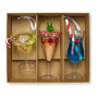Christabelle 3 Glass Cocktail Christmas Ornaments Assorted Novelty 13cm Xmas Tree Decorations Hanging Baubles thumbnail 3