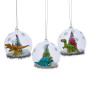 Christabelle 3 Glass Dome Christmas Ornaments Dinosaur Novelty Figures 11cm Xmas Tree Decorations Hanging Baubles thumbnail 1