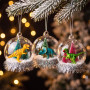 Christabelle 3 Glass Dome Christmas Ornaments Dinosaur Novelty Figures 11cm Xmas Tree Decorations Hanging Baubles thumbnail 6
