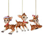 Christabelle 3 Reindeer Christmas Ornaments Assorted Cute Novelty Figures 9cm Xmas Tree Decorations Hanging Baubles thumbnail 1