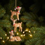 Christabelle 3 Reindeer Christmas Ornaments Assorted Cute Novelty Figures 9cm Xmas Tree Decorations Hanging Baubles thumbnail 5