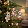 Christabelle 3 Victorian Animal Christmas Ornaments Assorted Novelty 10cm Xmas Tree Decorations Hanging Baubles thumbnail 5