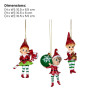 Christabelle 3 Elf Christmas Ornaments Assorted Novelty Figures 10.5cm Xmas Tree Decorations Hanging Baubles thumbnail 2