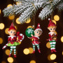 Christabelle 3 Elf Christmas Ornaments Assorted Novelty Figures 10.5cm Xmas Tree Decorations Hanging Baubles thumbnail 5