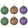 Christabelle 6 Beaded Glass Christmas Baubles Assorted 10cm Xmas Tree Decorations Hanging Ornaments Gift Boxed Set thumbnail 1