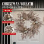 Champagne Glitter Christmas Wreath - 61cm thumbnail 2