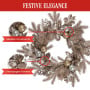 Champagne Glitter Christmas Wreath - 61cm thumbnail 5