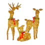 Christabelle 3 Reindeer Family Christmas Light Up Display 1.07m Rich Gold Animated Outdoor Indoor Xmas Yard Lawn Statue thumbnail 1