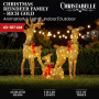 Christabelle 3 Reindeer Family Christmas Light Up Display 1.07m Rich Gold Animated Outdoor Indoor Xmas Yard Lawn Statue thumbnail 2