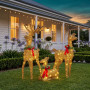 Christabelle 3 Reindeer Family Christmas Light Up Display 1.07m Rich Gold Animated Outdoor Indoor Xmas Yard Lawn Statue thumbnail 6