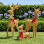 Christabelle 3 Reindeer Family Christmas Light Up Display 1.07m Rich Gold Animated Outdoor Indoor Xmas Yard Lawn Statue thumbnail 9