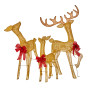 Christabelle 3 Reindeer Family Christmas Light Up Display 1.25m Gold Mesh Animated Outdoor Indoor Xmas Yard Lawn Statue thumbnail 1