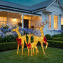 Christabelle 3 Reindeer Family Christmas Light Up Display 1.25m Gold Mesh Animated Outdoor Indoor Xmas Yard Lawn Statue thumbnail 7