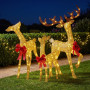 Christabelle 3 Reindeer Family Christmas Light Up Display 1.25m Gold Mesh Animated Outdoor Indoor Xmas Yard Lawn Statue thumbnail 9