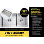 Kartrite 304 Stainless Steel Kitchen Sink 715 x 450mm Single Bowl Undermount Drop-In Laundry Sink with Strainer Waste thumbnail 3