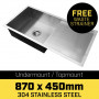 304 Stainless Steel Sink - 870 x 450mm thumbnail 3