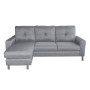 Linen Corner Sofa Couch Lounge Chaise with Metal Legs - Grey thumbnail 4